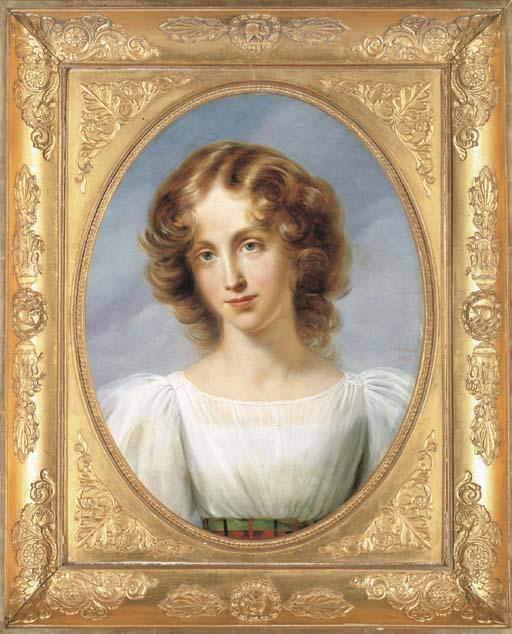 Joseph Chaborn - Portrait of Hélène-Louise-Elisabeth de Mecklenburg-Schwerin, Subsequently Duchesse D\'Orléans (1814-1858), Bust-Length