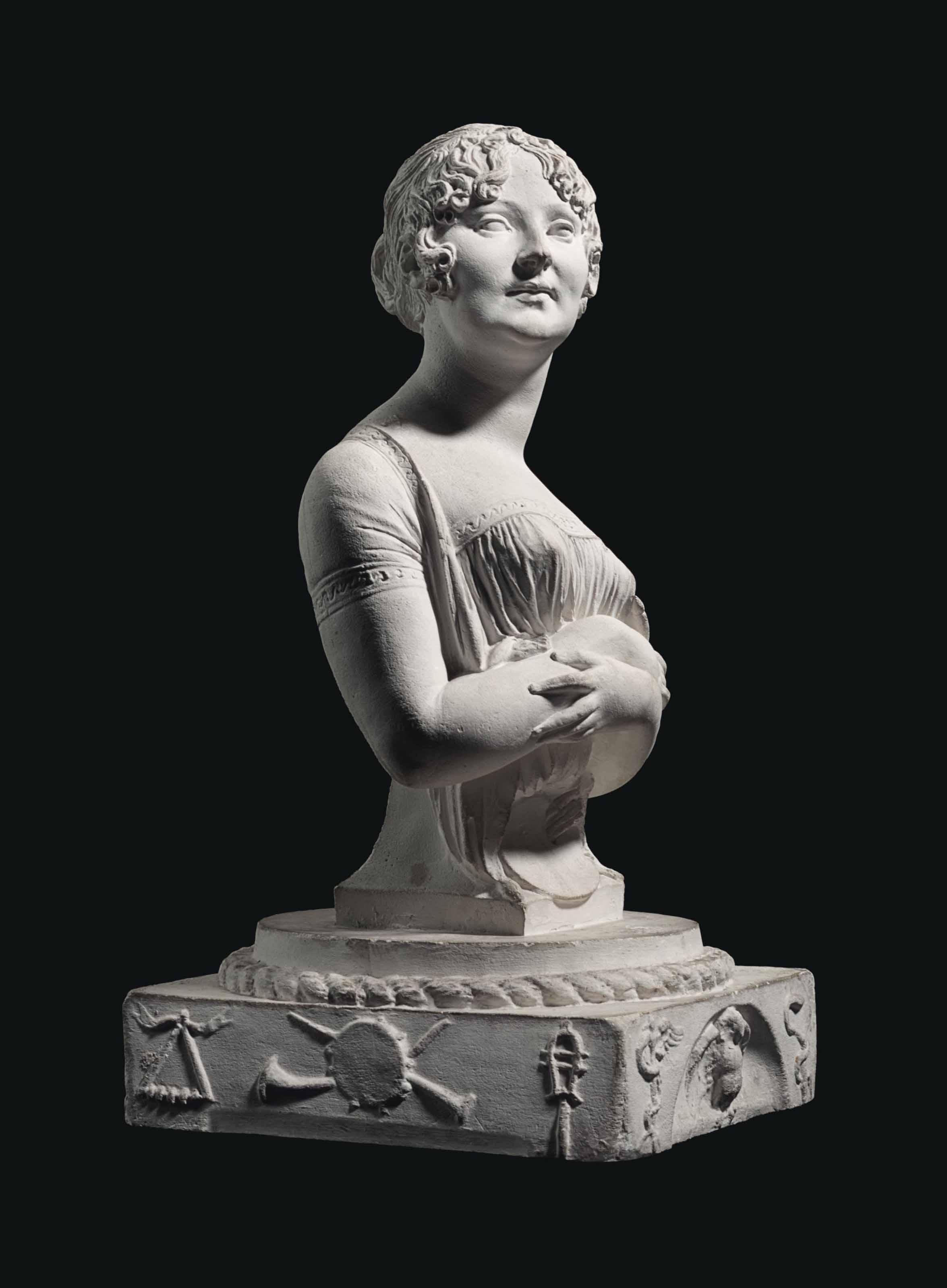 Joseph Chinard - A Plaster Bust Of An Artist, Probably Madame Constance-Marie Charpentier, Née Bondelu (1767-1849)