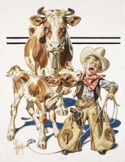 Joseph Christian Leyendecker - Little Cowboy Takes a Licking