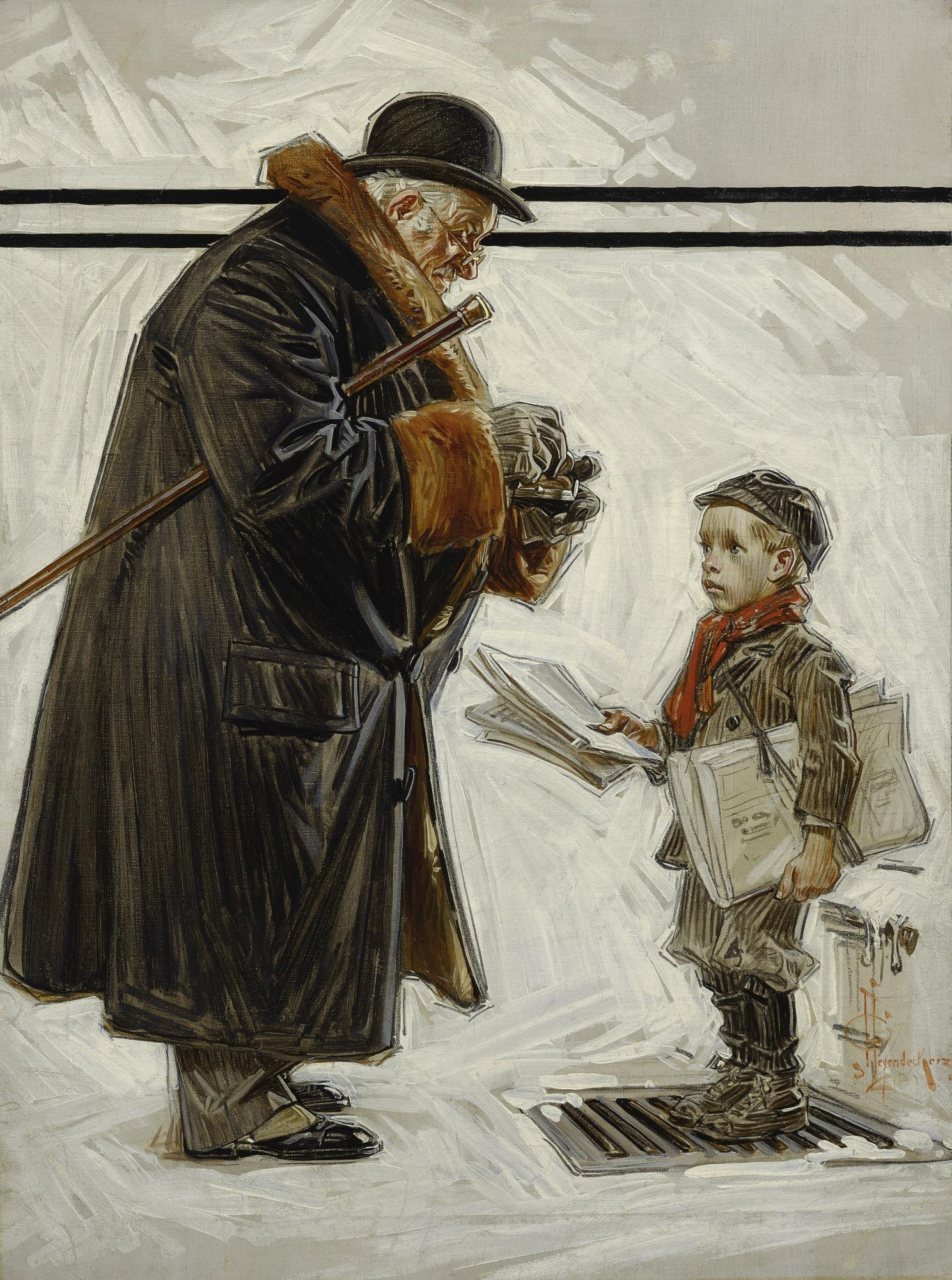Joseph Christian Leyendecker - Newsboy