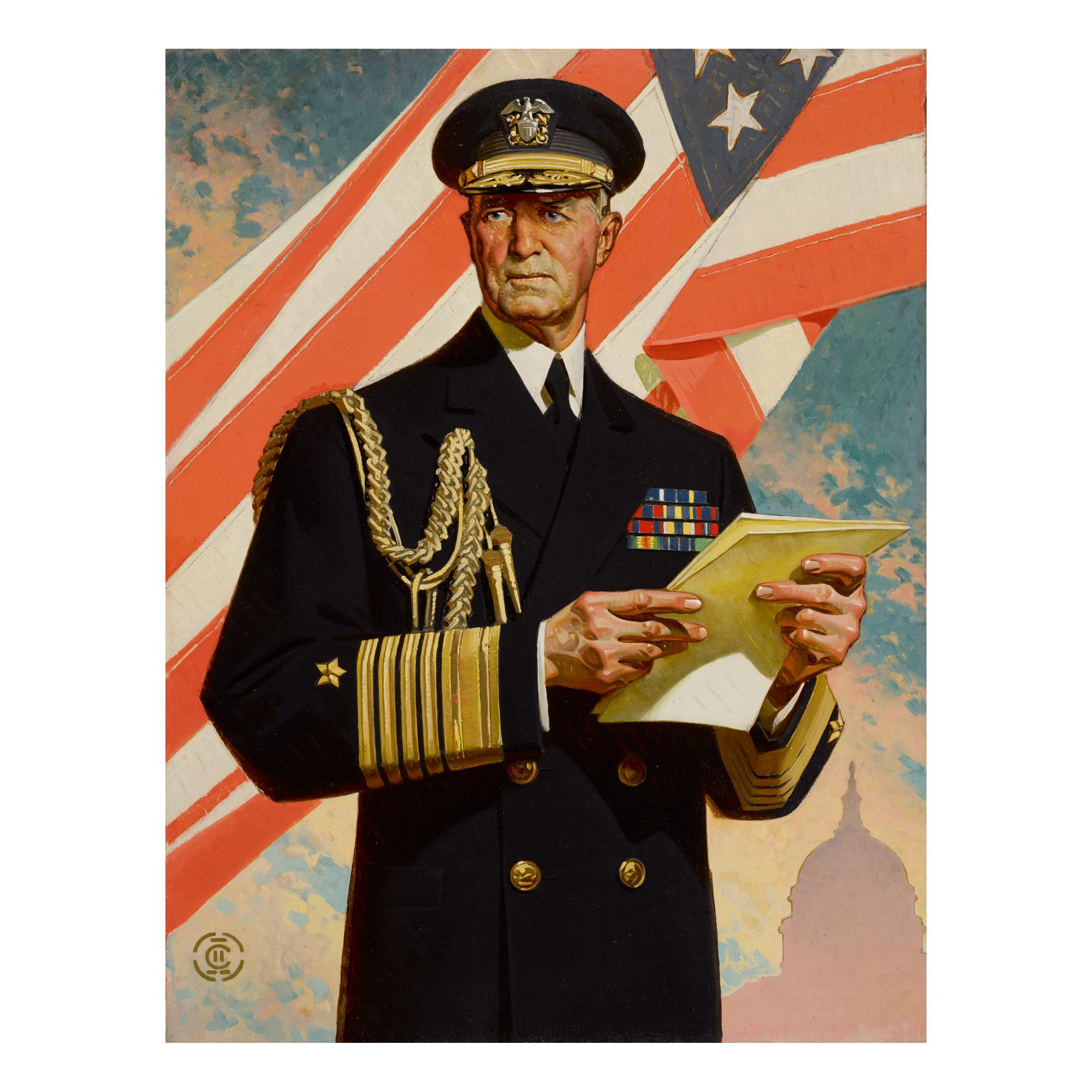 Joseph Christian Leyendecker - Portrait Of Fleet Admiral William D. Leahy