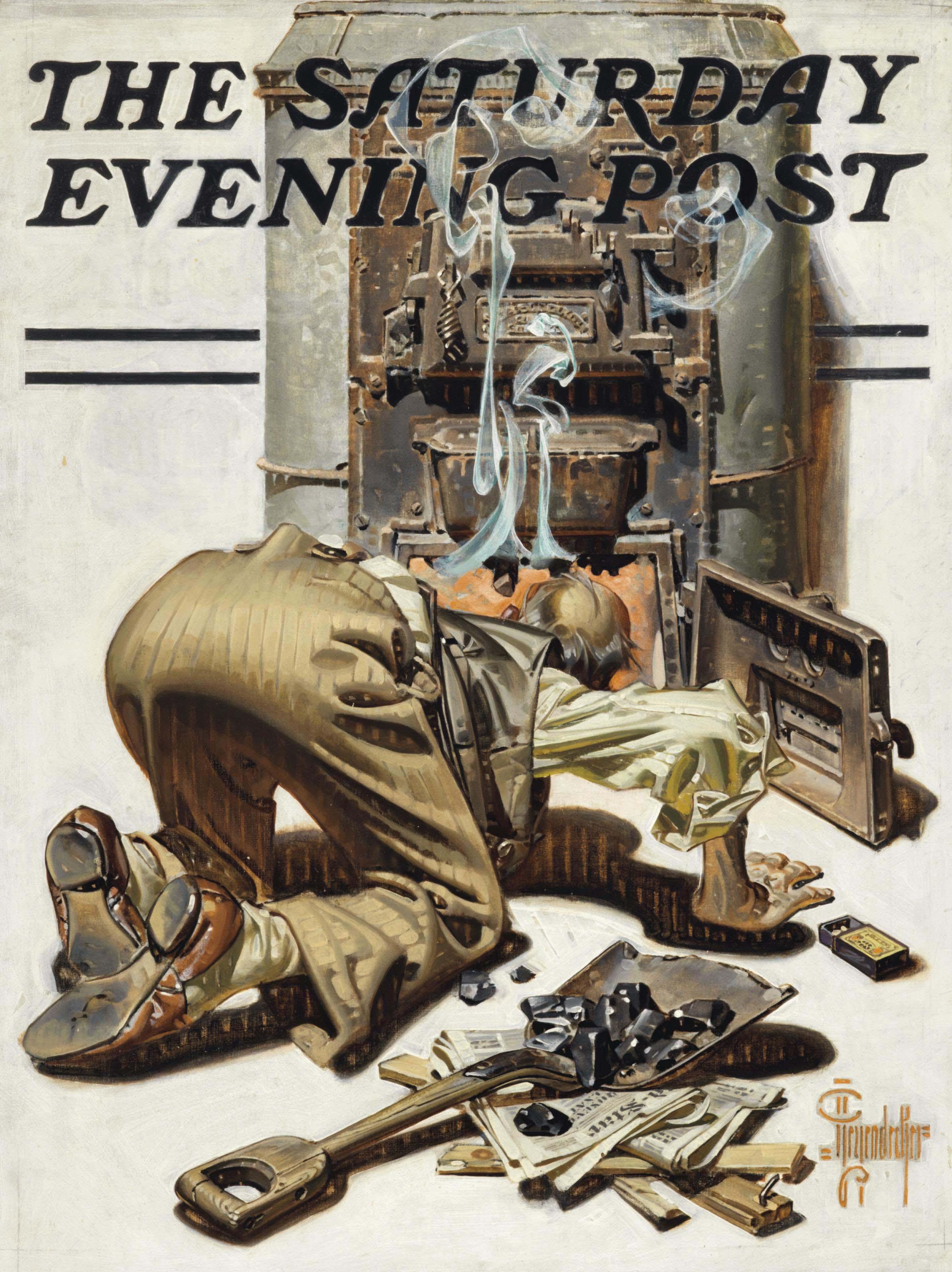 Joseph Christian Leyendecker - Stoking the Furnace