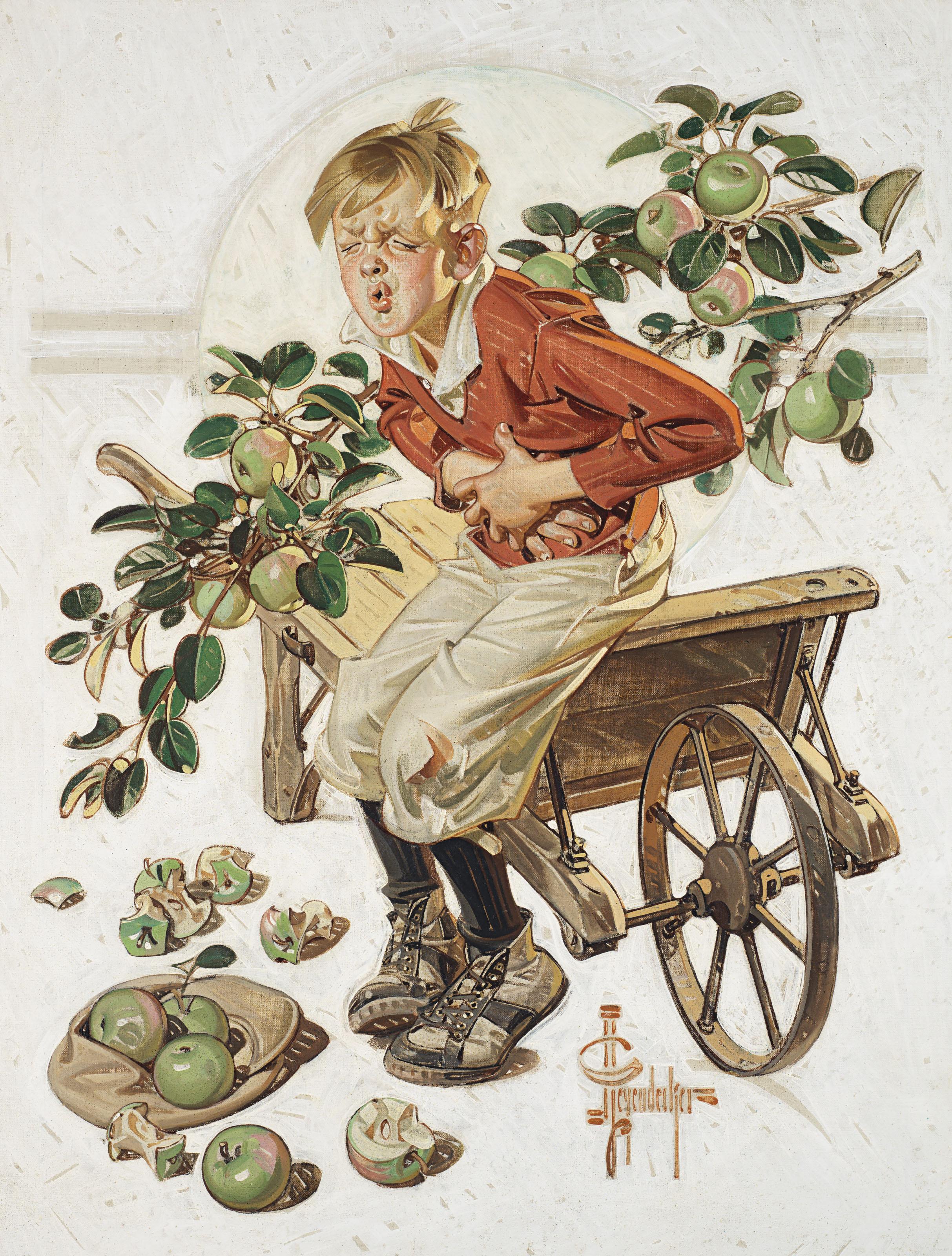 Joseph Christian Leyendecker - Too Many Green Apples