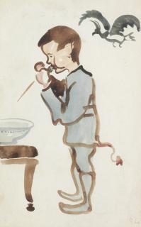 Joseph Crawhall RSW - Alan with Devil\'s Tail