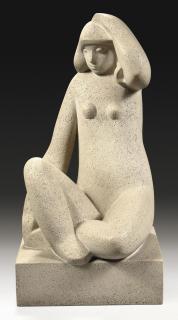 Joseph Csaky - Femme assise main sur la tête