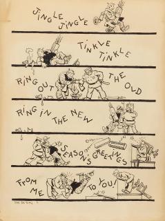 Joseph De Yong - Two holiday cards each 20 x 15 in. unframed