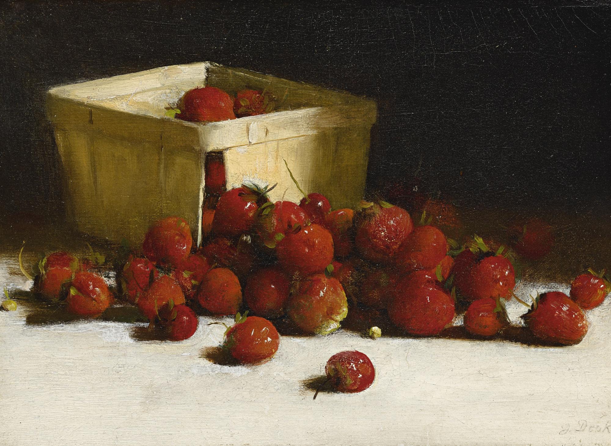 Joseph Decker - Still Life With Strawberries