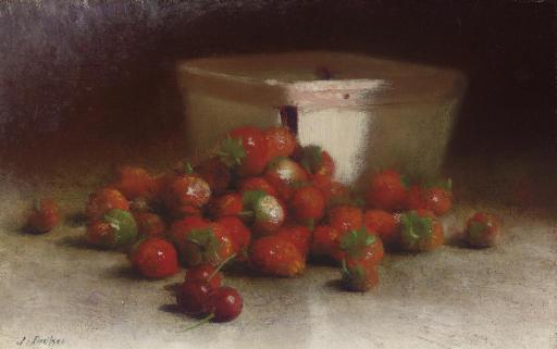 Joseph Decker - Strawberries and Upright Box