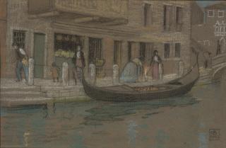 Joseph Edward Southall, R.W.S. - A canal in Venice