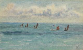 Joseph Edward Southall, R.W.S. - French yachts at sea