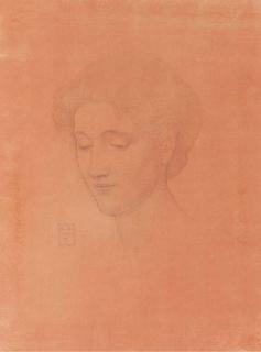 Joseph Edward Southall, R.W.S. - Head of A Woman With Her Eyes Downcast