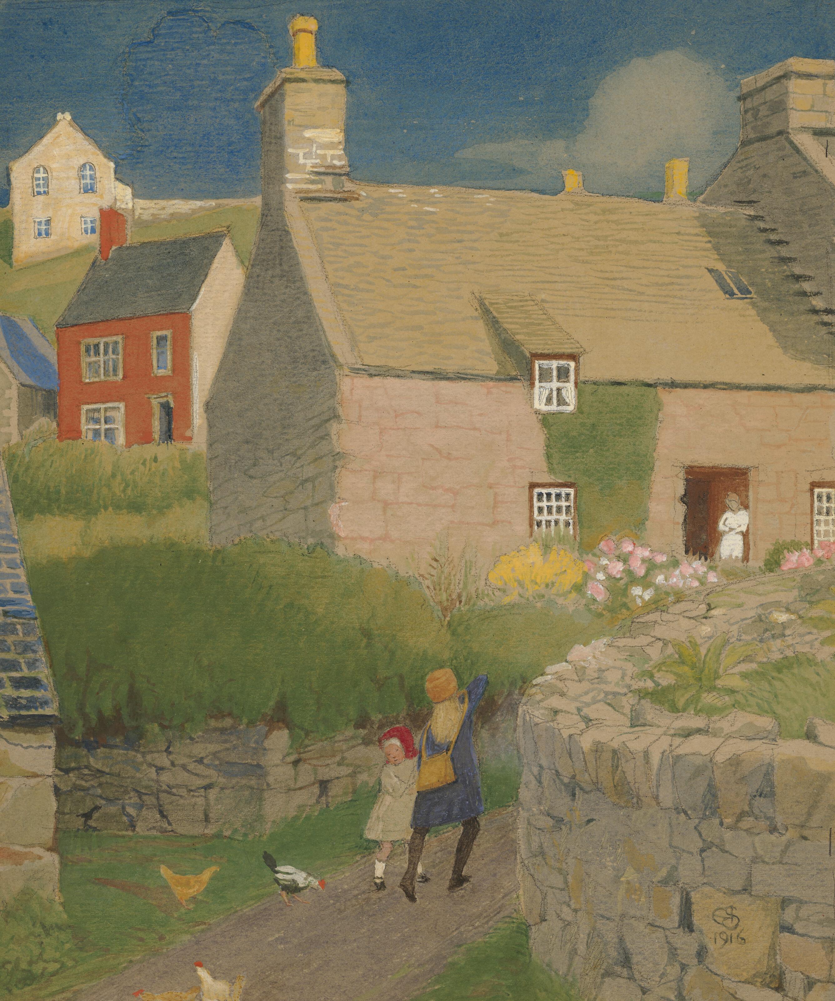 Joseph Edward Southall, R.W.S. - The Mill Cottage, Harlech, North Wales