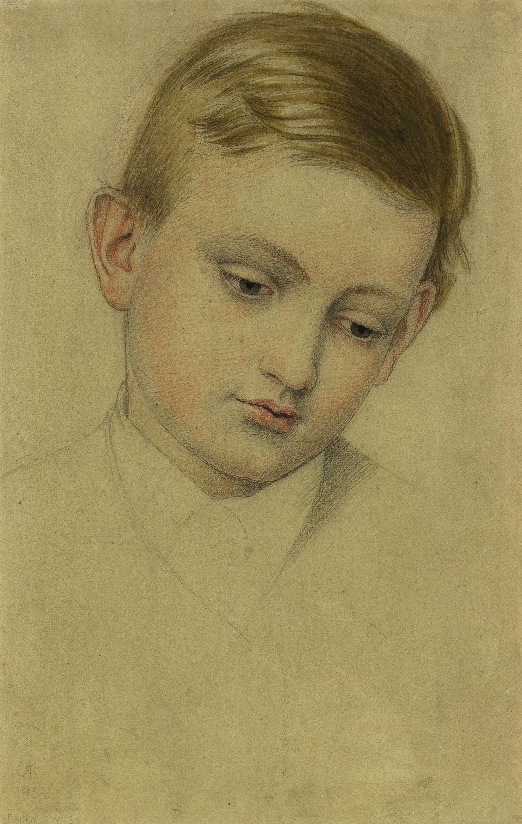 Joseph Edward Southall, RWS, NEAC, RBSA - Portrait of a boy