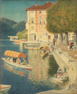 Joseph Edward Southall, RWS, NEAC, RBSA - The Quay, Orta