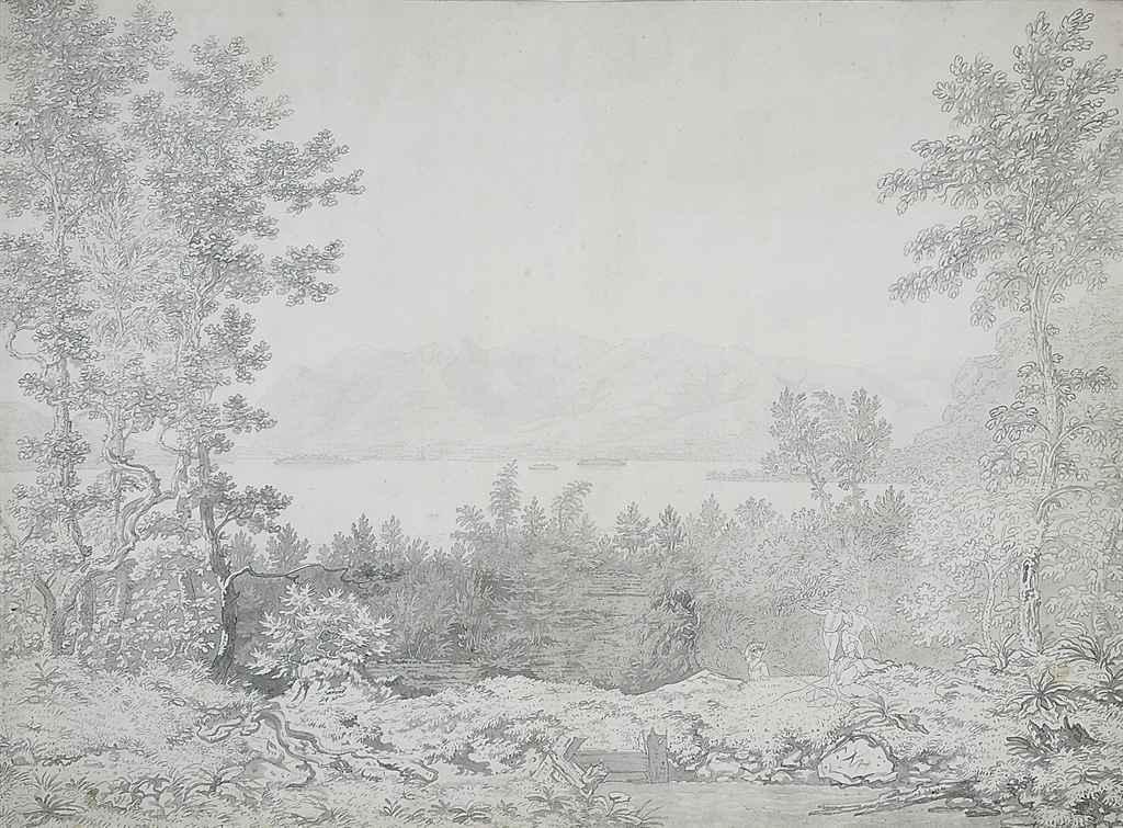 Joseph Farington, R.A. - View of the Lake District with figures in the foreground (illustrated); and View near Hastings, Sussex