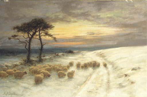 Joseph Farquharson, R.A. - A winter sunset