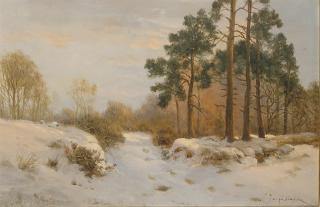 Joseph Farquharson, R.A. - A Winter\'s Day, the Last Gleam