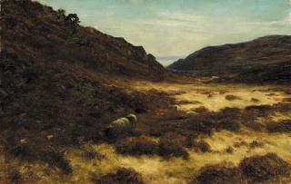 Joseph Farquharson, R.A. - Sheep grazing on a Moor