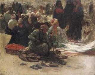 Joseph Farquharson, R.A. - Study for Market in Egypt