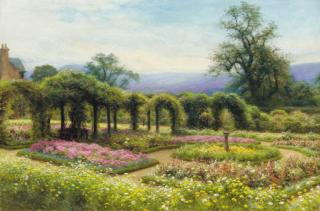 Joseph Farquharson, R.A. - The Garden, Finzean House, near Aboyne, Aberdeenshire