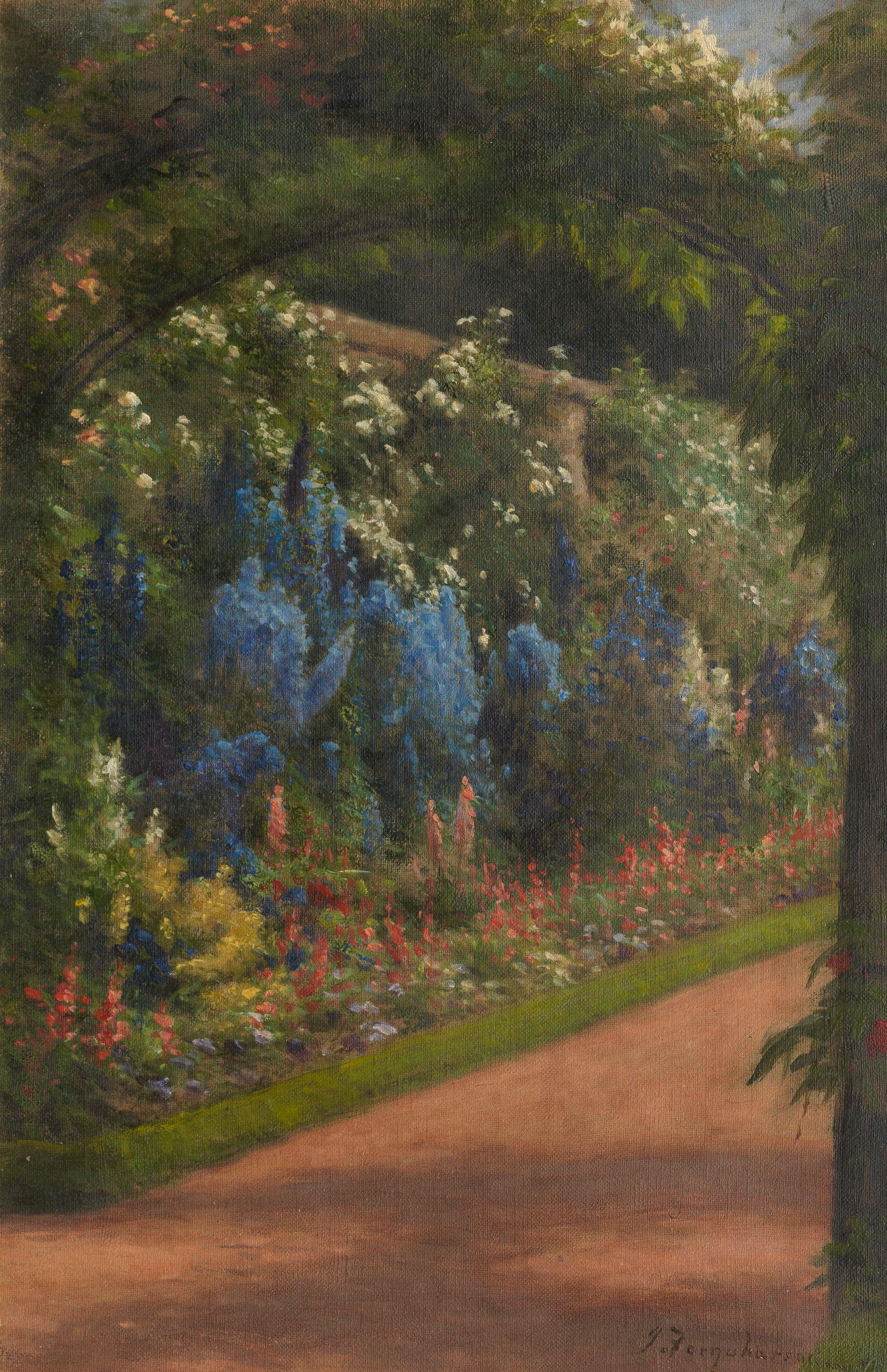 Joseph Farquharson RA - Delphiniums