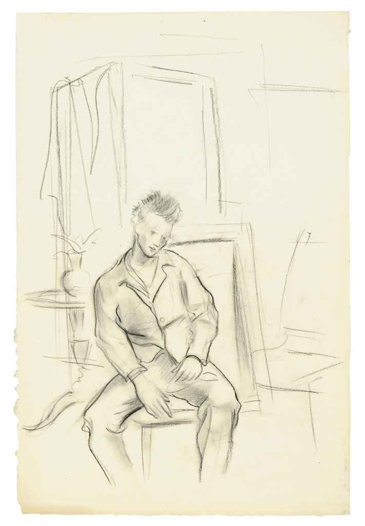 Joseph Floch - Seated man in an interior