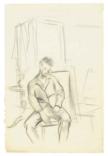 Joseph Floch - Seated man in an interior
