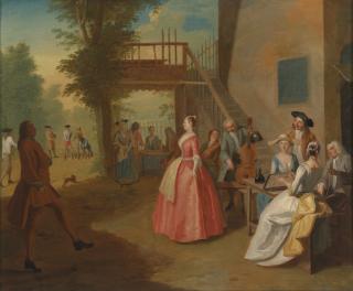Joseph François Nollekens - A Dancing Couple In An Outdoor Musical Party