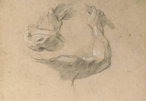 Joseph-François Parrocel - Etude d\'une main tenant un bâton, et d\'une autre main