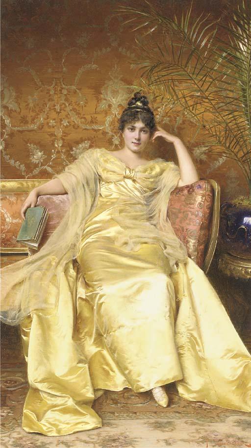 Joseph Frederic Charles Soulacroix - A Young Lady Reading A Book