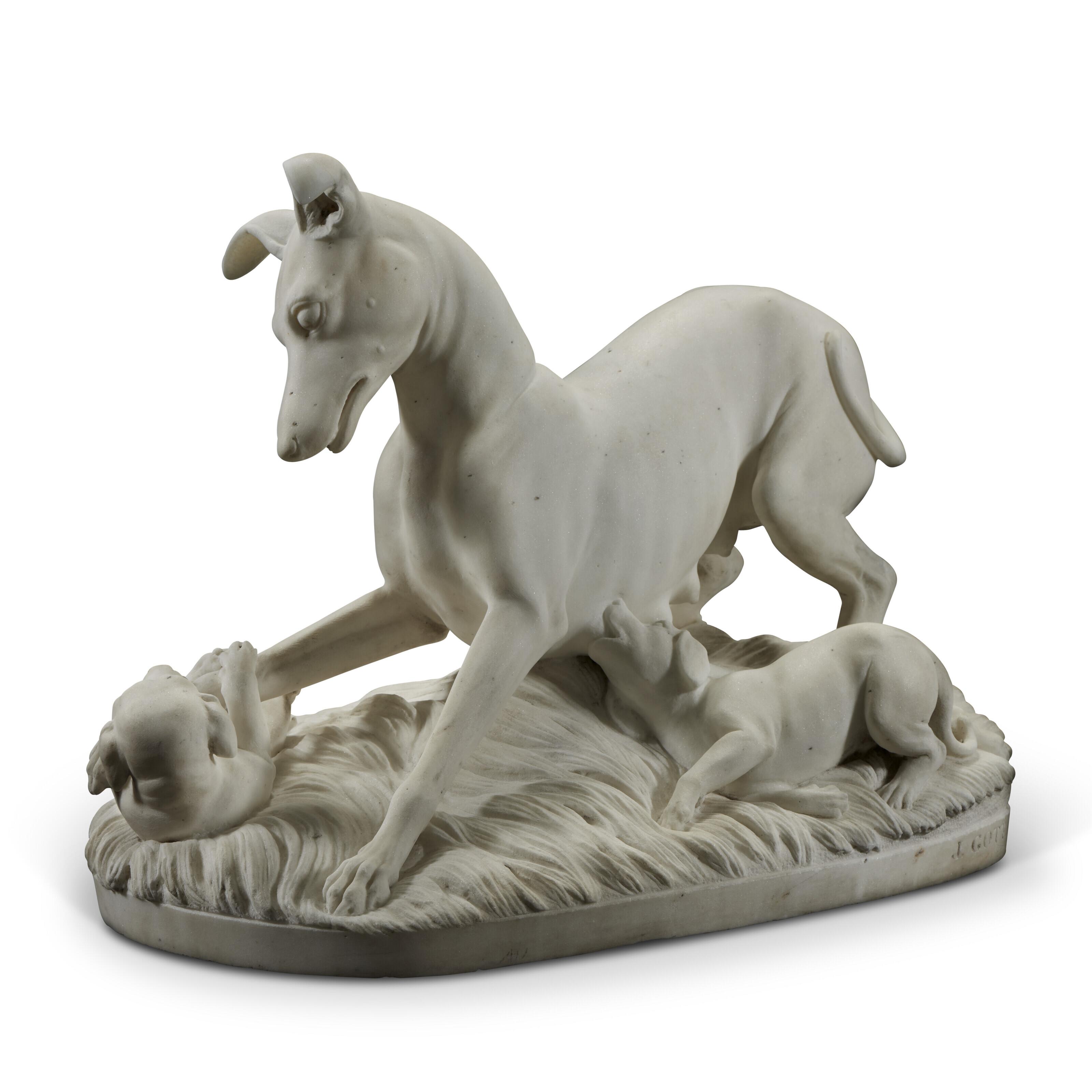 Joseph Gott - A Greyhound and her two pups