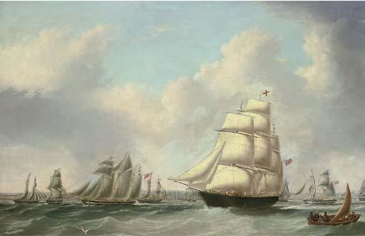 Joseph Heard - Ships of The Fleet of George Brown And Harrison In The Mersey Off Liverpool