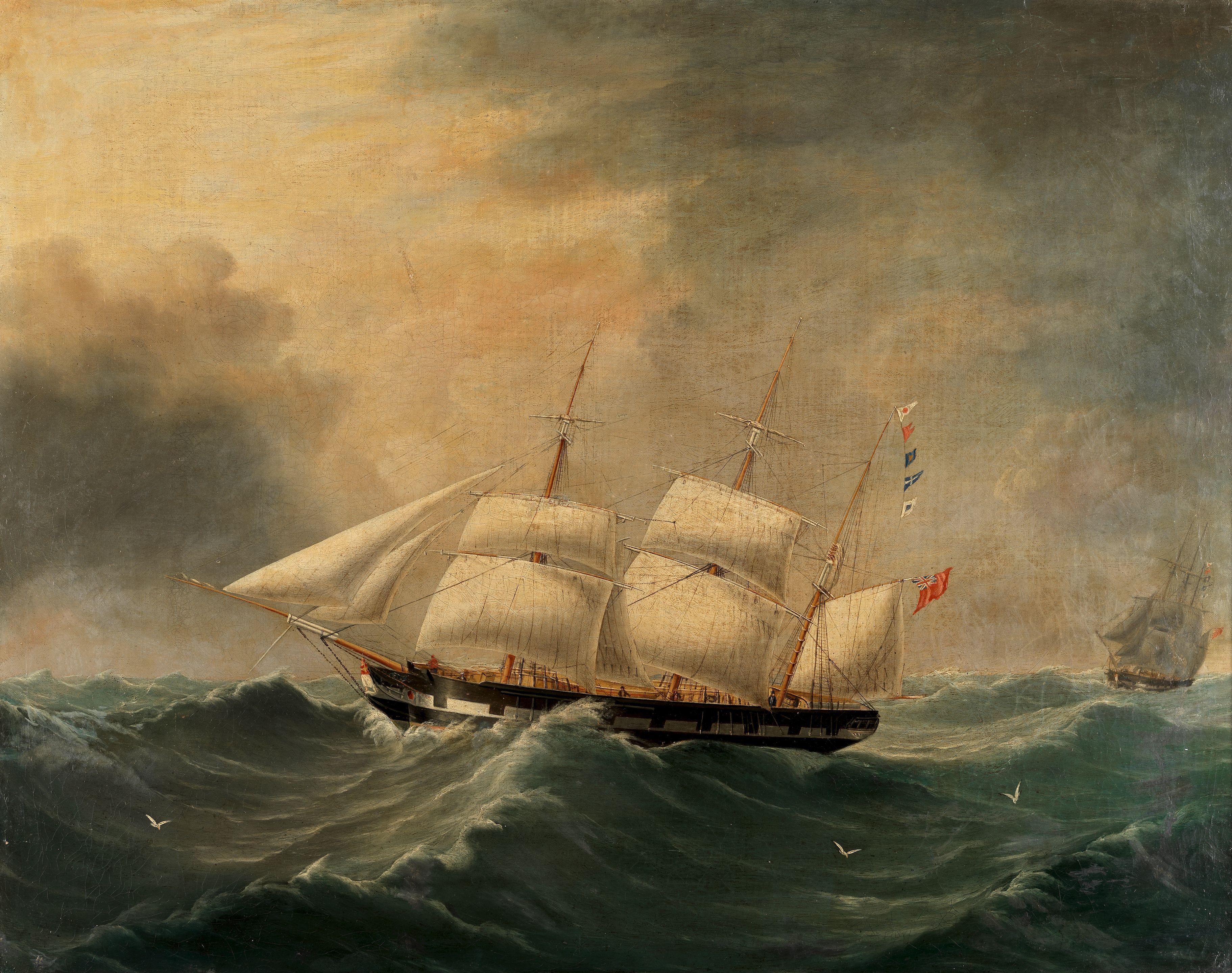 Joseph Heard - The Canadian barque Victress in two positions
