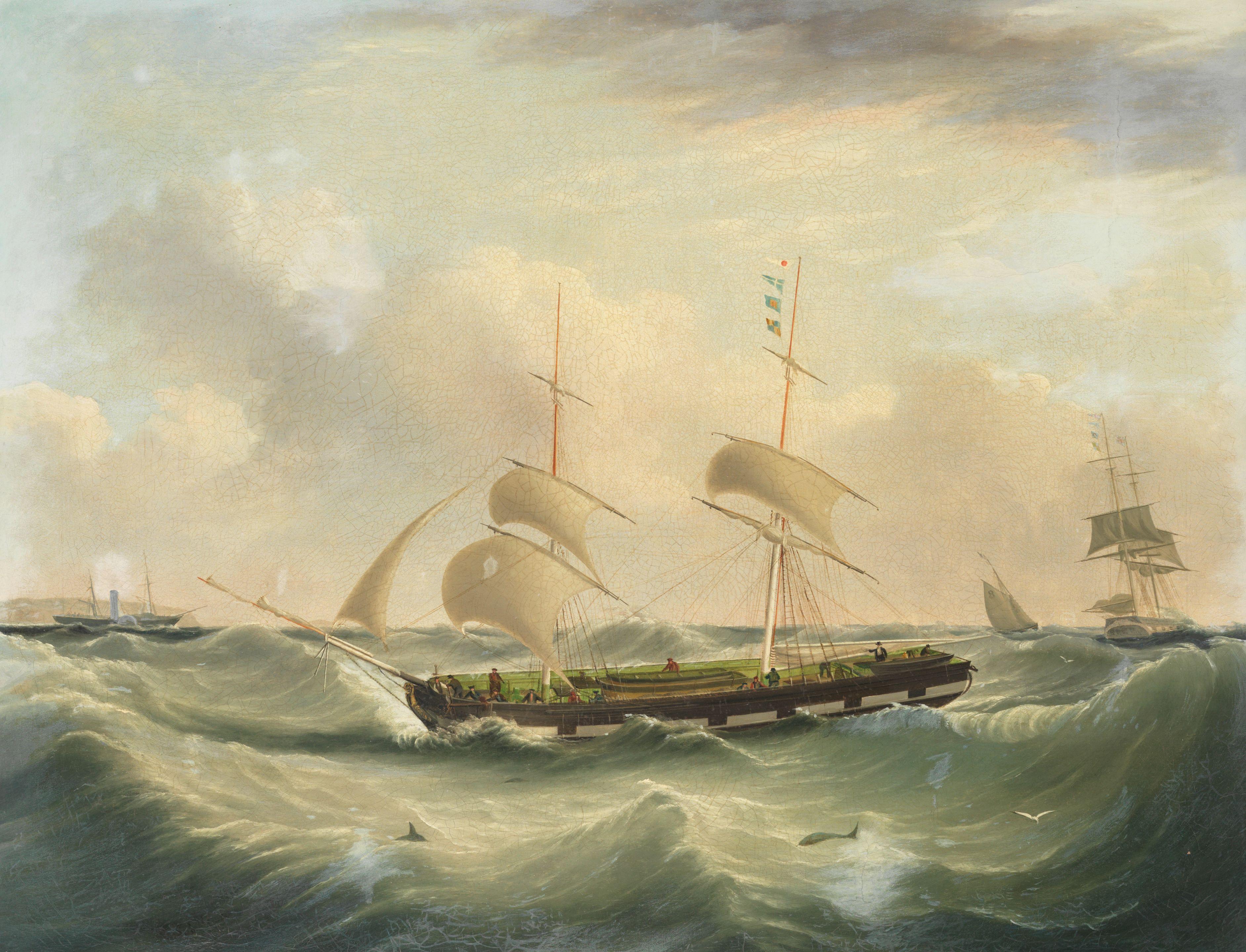 Joseph Heard - The snow Antilla off Point Lynas, Anglesey