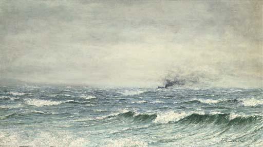 Joseph Henderson, R.S.W. - Ploughing through the waves