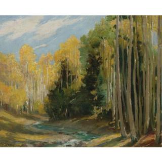Joseph Henry Sharp - Aspen Forest, Hondo Canyon Near Taos (Aspen Faces)