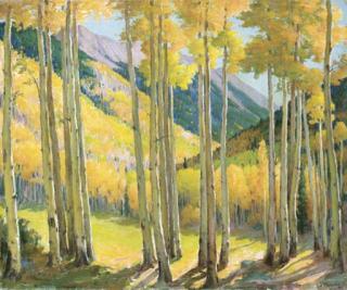 Joseph Henry Sharp - Aspens at Twining