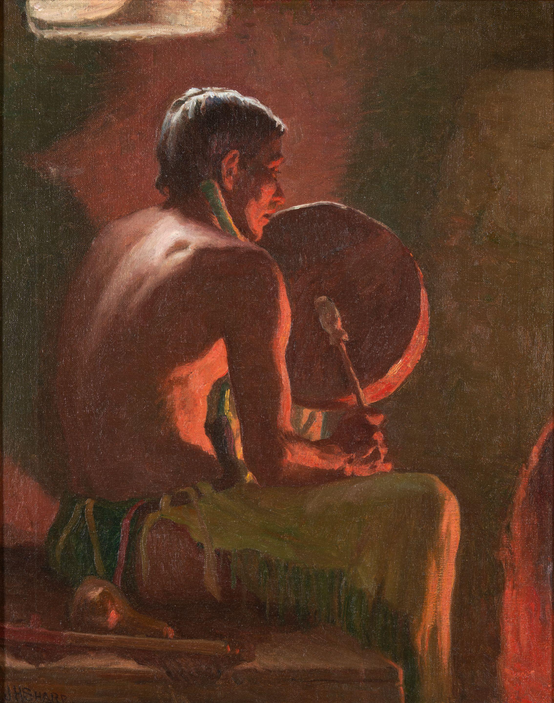 Joseph Henry Sharp - Bawling Deer, Firelight and Daylight