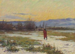 Joseph Henry Sharp - Evening On The Crow Reservation