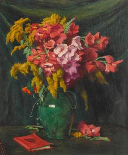Joseph Henry Sharp - Gladiolus and Golden Rod