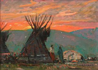 Joseph Henry Sharp - Indian Encampment at Sunset