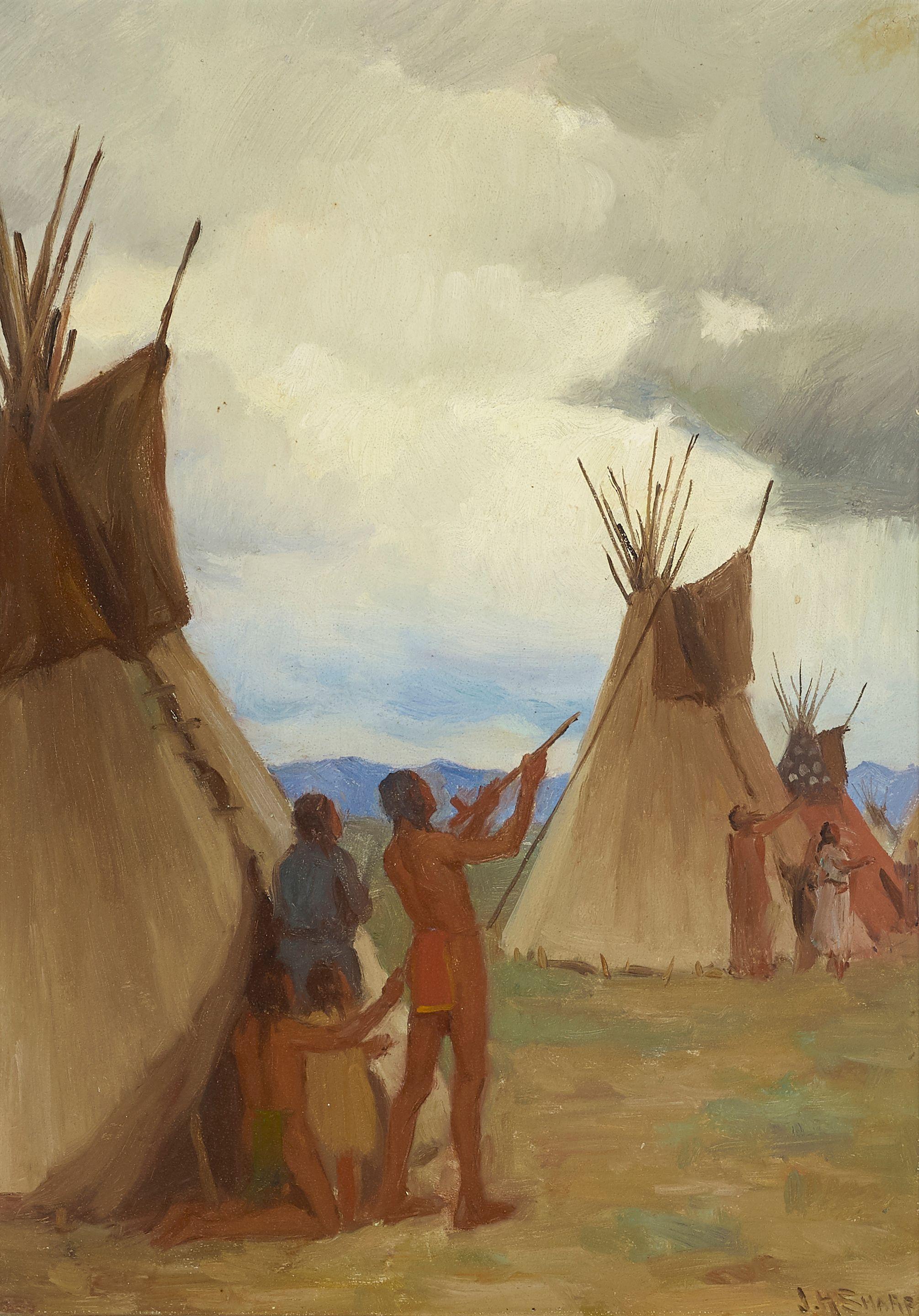 Joseph Henry Sharp - Medicine Pipe Ceremony of the Thunder Bird, Blackfeet