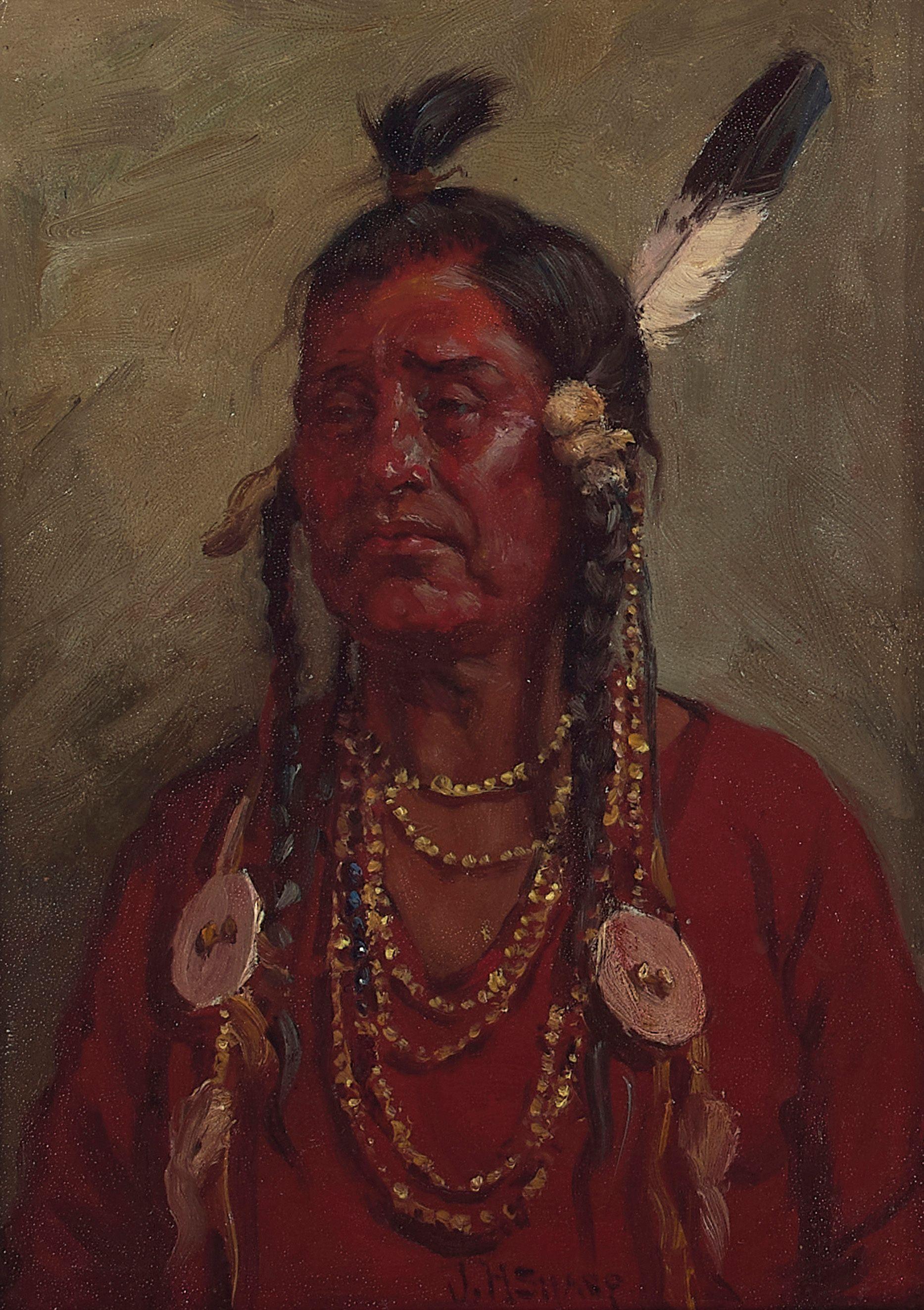 Joseph Henry Sharp - Portrait of Ch\'ri Elkhorn
