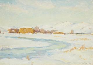 Joseph Henry Sharp - Ranch at Lodge Grass (Crow Reservation) 10 x 14in