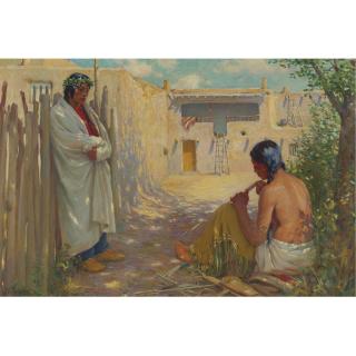 Joseph Henry Sharp - Sharpening Arrows