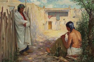 Joseph Henry Sharp - Sharpening Arrows