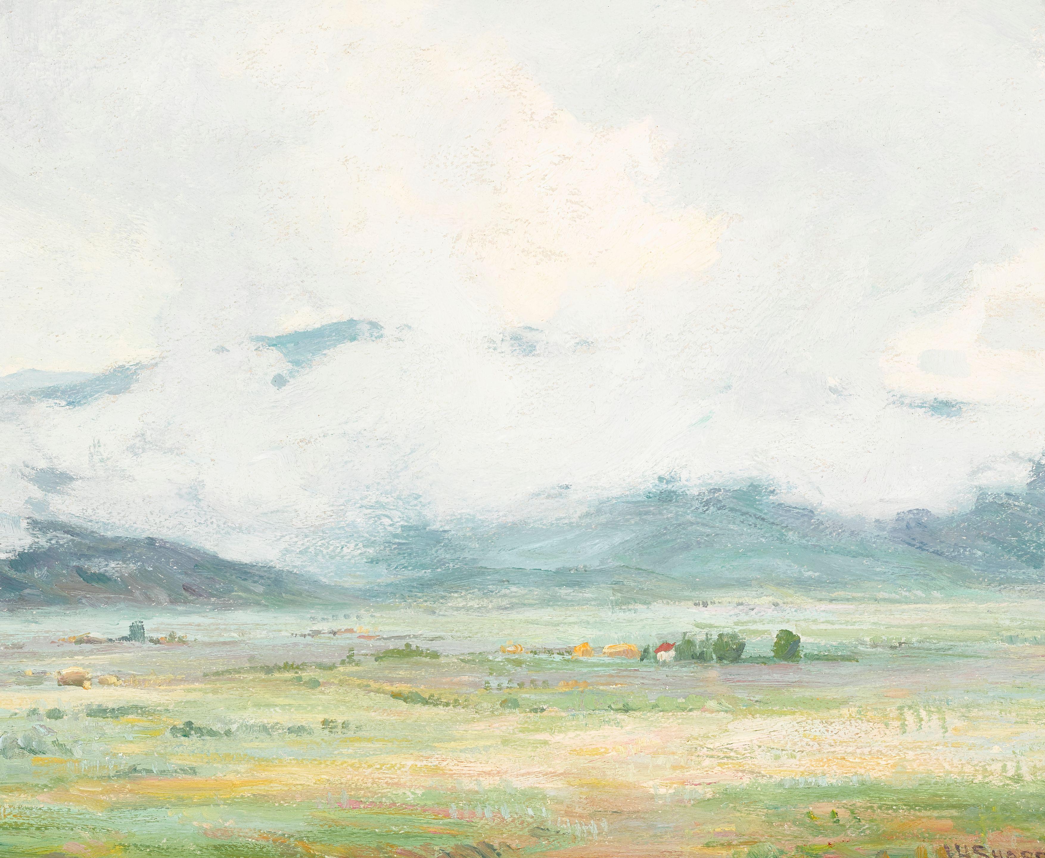 Joseph Henry Sharp - Snow Clouds - November, Taos Valley - From my studio yard