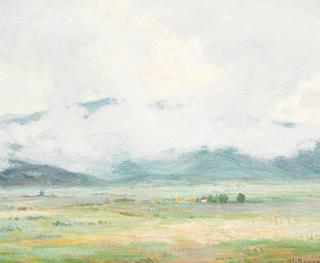 Joseph Henry Sharp - Snow Clouds - November, Taos Valley - From my studio yard