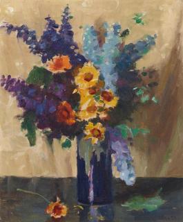Joseph Henry Sharp - Taos Floral 24 x 20 in. framed 31 1/4 x 27 1/4 in.