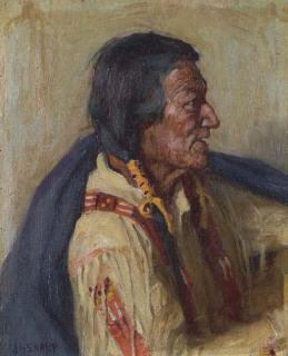 Joseph Henry Sharp - White Paint Mountain - Taos Indian